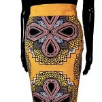 (Large) Retro Print Women Burnt Orange Women Short Skirt - Image 2