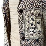 (One Size) Silk Brown and Beige Women Collar Shirt - Image 6