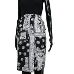 (Medium) Vintage Black and White High Waist Floral Print Short Wrapper Skirt - Image 2