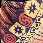 (3XL) Yellow and Brown Tribal Print Drawstring Women Skirt - Image 3