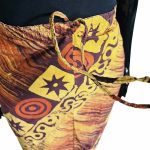 (3XL) Yellow and Brown Tribal Print Drawstring Women Skirt - Image 4