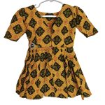 Burnt Orange Infant Girl African Print Dress