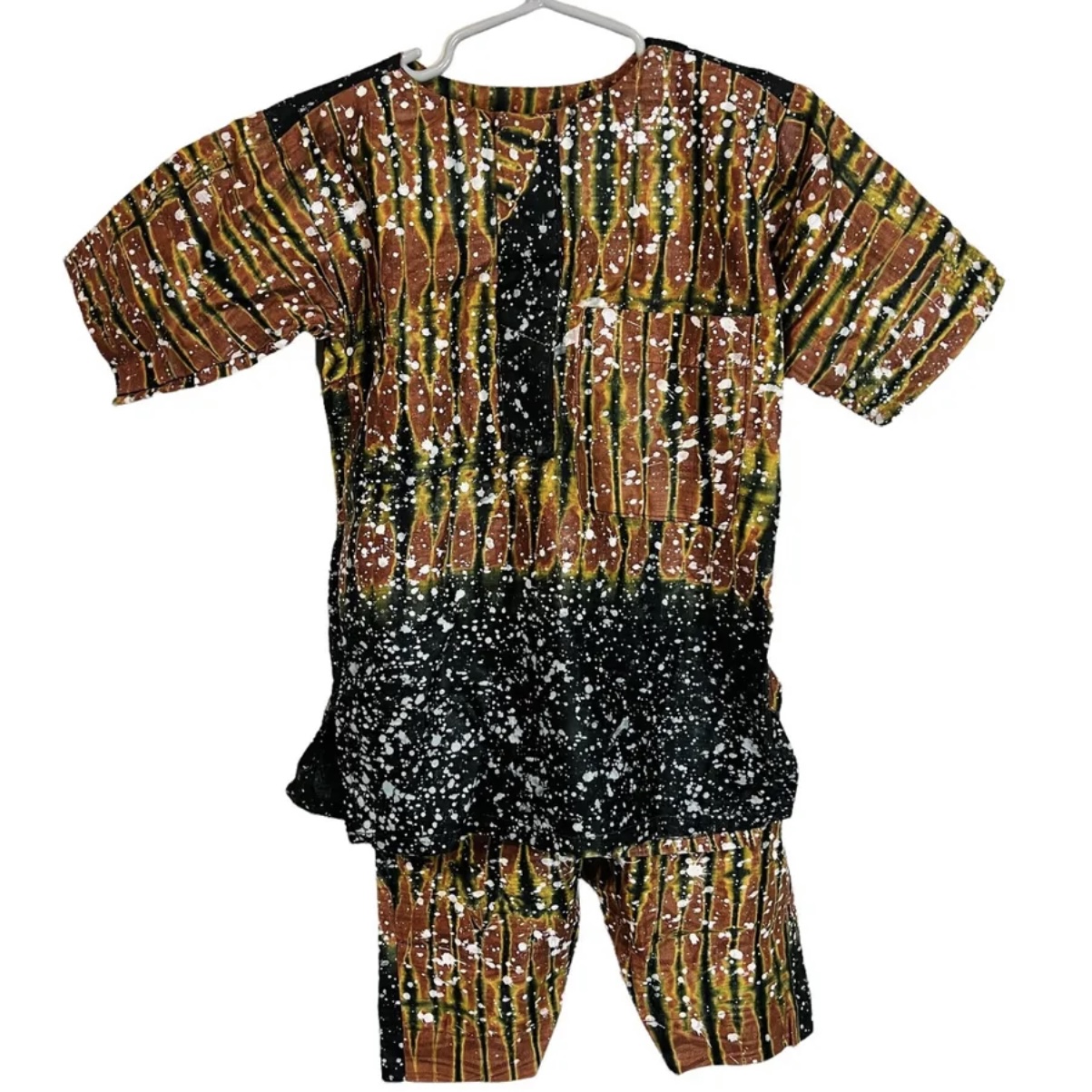 Screenshot (5T) Tye Dye African Print Boy Brown Shirt and Shorts Outfit - Image 1