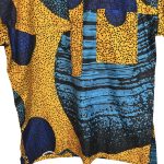 (5T) Yellow With Blue Circle Designs Boy Dashiki Top - Image 3