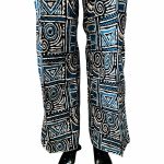 (Small) Tribal Print Turquoise and Black High Waste Women Pants - Image 3