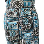 (Small) Tribal Print Turquoise and Black High Waste Women Pants - Image 4
