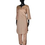 (Medium) African/ Middle Eastern Women  Peach Two Piece Long Women Blouse & Pants