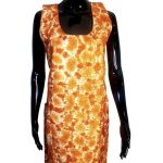 ( Medium) Orange African Tie Dye Midi Sleeveless Dress - Image 3