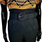 (Large) African Women Vintage Style Brown & Black Jumpsuit/ Romper with Belt - Image 4
