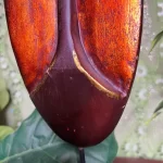 African Brown & Metallic Orange Face Mask Statue - Image 5
