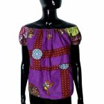African Print Two Sides Multicolor Off the Shoulder Blouse