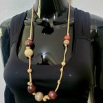 African Knotted Rope and Multicolor Beads Wooden Necklace - Image 2