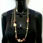 African Knotted Rope and Multicolor Beads Wooden Necklace