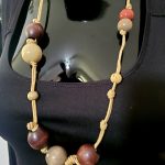 African Knotted Rope and Multicolor Beads Wooden Necklace - Image 3
