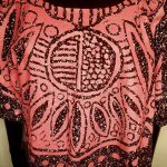 African Agbada/ Caftan Black and Pink Painting Women Shirt - Image 3