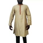 (Large) Long African/ Middle East Style Beige Men Top