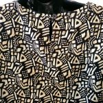 (Medium) Women Black and Beige Tribal Print Sleeveless Blouse - Image 4