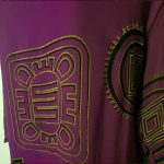 (2XL) African Women Purple Blouse with Gold and Black Designing - Image 3
