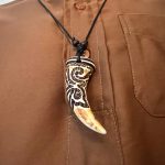 Adjustable African Beige Acrylic Tooth Ethnic Tribal Necklace Jewelry - Image 3
