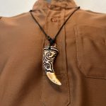 Adjustable African Beige Acrylic Tooth Ethnic Tribal Necklace Jewelry