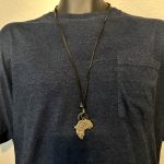 Adjustable Bronze Africa Pendant Ethnic Tribal Leather Necklace Jewelry