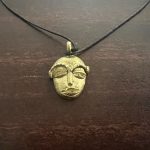 African Gold Tribal Mask Pendant Ethnic Necklace Jewelry - Image 2