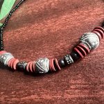 African Black & Maroon Beaded Ethnic Tribal Necklace Jewelry - Image 3