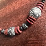 African Black & Maroon Beaded Ethnic Tribal Necklace Jewelry - Image 4