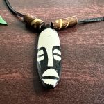 African Brown & Black Tribal Mask Pendant Ethnic Necklace Jewelry - Image 2