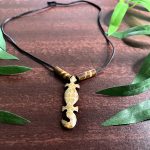 African Brown & Black Lizard Acrylic Ethnic Tribal Necklace Jewelry