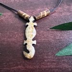African Brown & Black Lizard Acrylic Ethnic Tribal Necklace Jewelry - Image 2