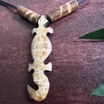 African Brown & Black Lizard Acrylic Ethnic Tribal Necklace Jewelry - Image 3