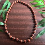 African Orange Tribal Circular Bead & Gray Marble Ethnic Necklace Jewelry - Image 2