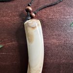 Adjustable African Beige Acrylic Shark Tooth Ethnic Tribal Necklace Jewelry - Image 3