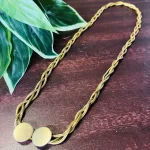 Gold Long Circle Connection Chain Necklace - Image 2
