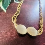 Gold Long Circle Connection Chain Necklace - Image 6