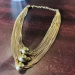 Gold Layered Chain 3 Balls Women Necklace