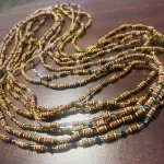 One African Stretchy Brown waist beads, Belly Beads