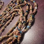 One African Stretchy Brown waist beads, Belly Beads - Image 3