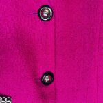 (Large) Vintage Hot Pink Women Blazer w/ Plaid Embroidered Detail - Image 5