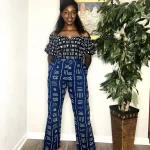 All of Africa Black and White Tribal Print Zip Up Blouse - Image 5