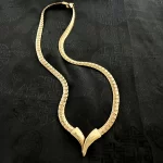 Gold Vintage Women Triangular Pendant Necklace