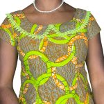 (XL) Ankara Print African Lime Green Circled Women Blouse - Image 4