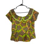 (XL) Ankara Print African Lime Green Circled Women Blouse - Image 6