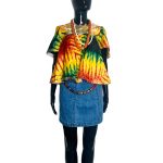 Jamaican Multi-Colors African Print Women Flair Out Blouse