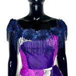 Shades of Purple African Print Women Flair Out MIDI Dress - Image 4