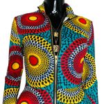 African Print Multicolor Stretchy Women Long Sleeve Short Romper/ Body Suit - Image 4