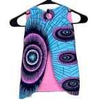 (2T) Blue & Pink African Print Toddler Girl Vest/ Blouse