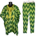 (2XL) African Nigerian Print Men Agbada Two Piece Kaftan/ Shirt & Pants - Image 3