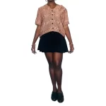 (One Size) Rose Gold Vintage Women Scrunched Designs Blouse - Image 2